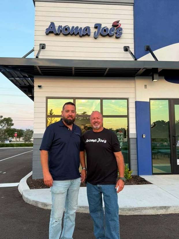 Aroma Joe's Southwest Florida owners Bob Brennan and Aaron Wiswell